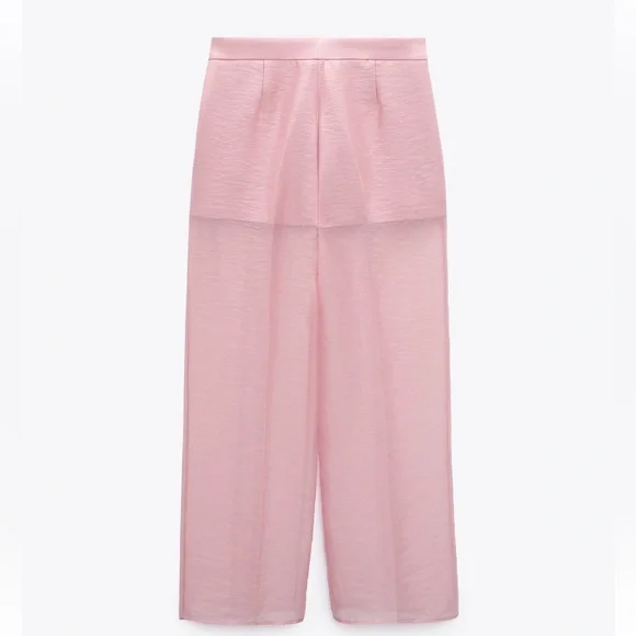 ZARA 2 PIECES SET MIXED ORGANZA BLAZER AND MIXED ORGANZA STRAIGHT LEG PANTS - Picture 13 of 16